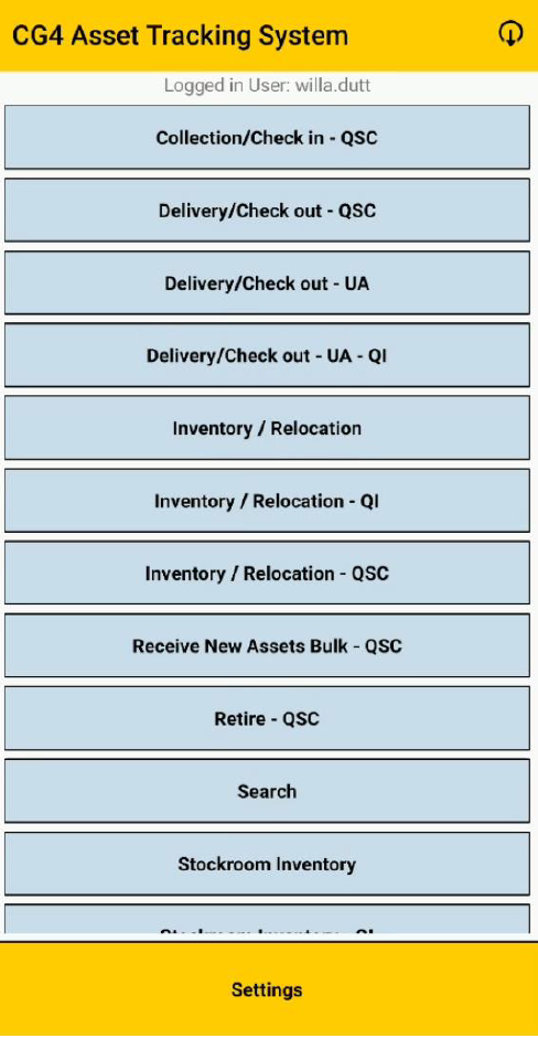 CG4 Asset Tracking System: Home Page