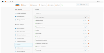 Freightview: Add your Carriers