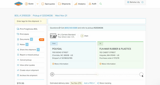 Freightview: Track Shipments