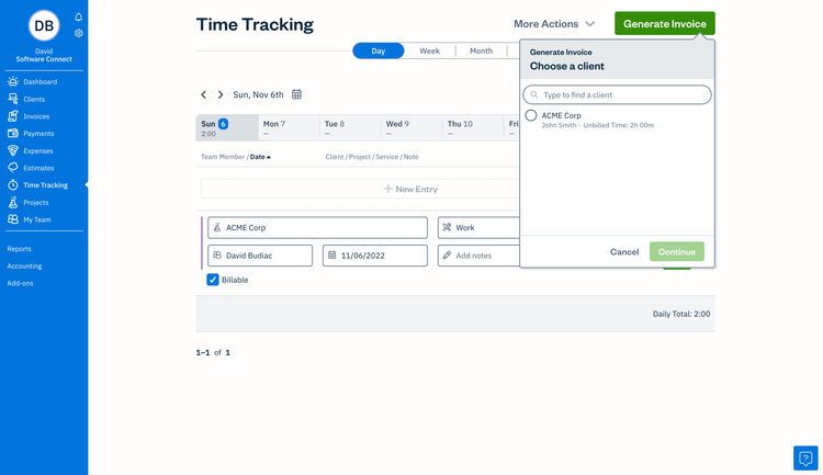 FreshBooks Time Tracking
