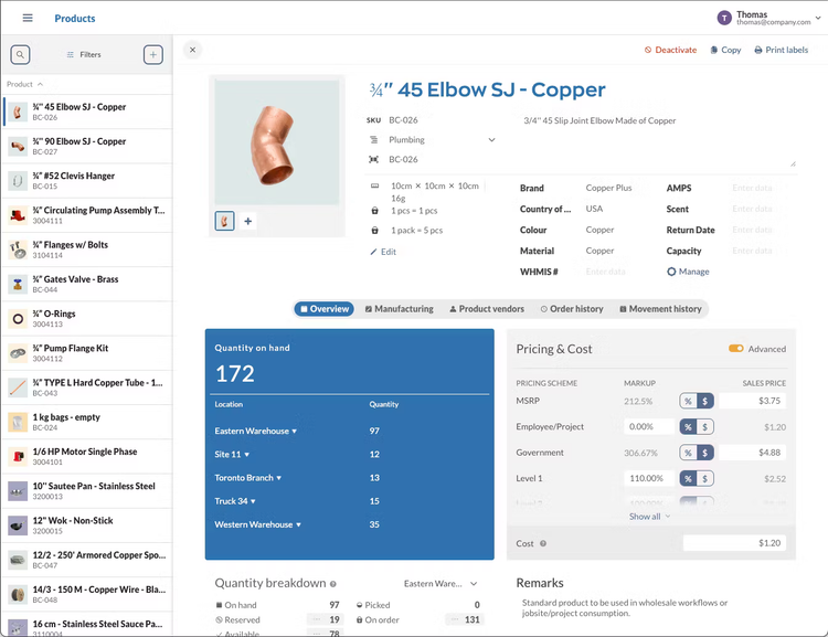 InFlow Inventory Product Details