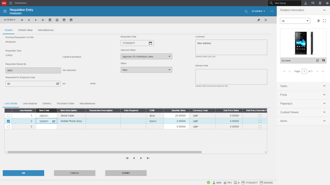 Infor SunSystems: Requisitioning