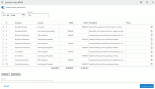 Intuit Enterprise Suite: Journal Entries