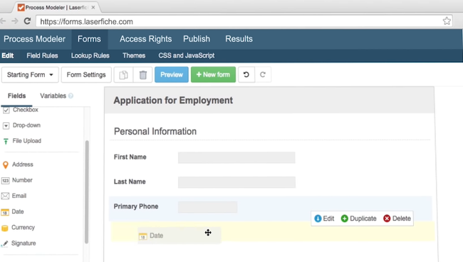 Laserfiche: Drag and Drop