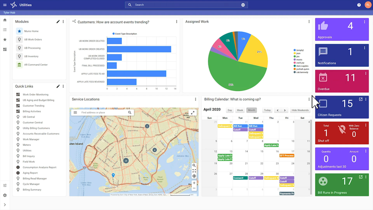 Tyler Enterprise ERP Utilities Project Management Dashboard