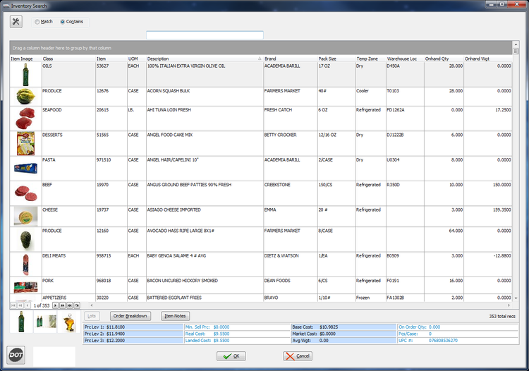 Entrée Inventory Dashboard