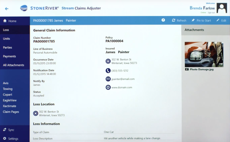 Claim information in Stream Suite