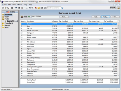 Fixed Assets CS Screenshot